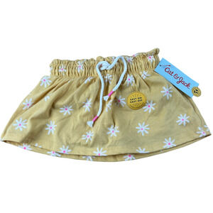 Cat & Jack Girl's Yellow and White Daisy Knit Pull-On Skort - Size 2T - NWT